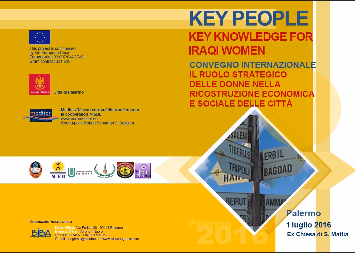 La Presidente Butera al «Key People. Key Knowledge for Iraqi Women»